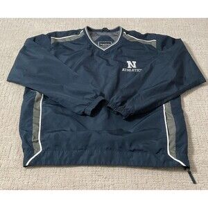 Authentic Holloway Jacket Embroidered Nylon Pullover Men’s L Dark Blue,Gray